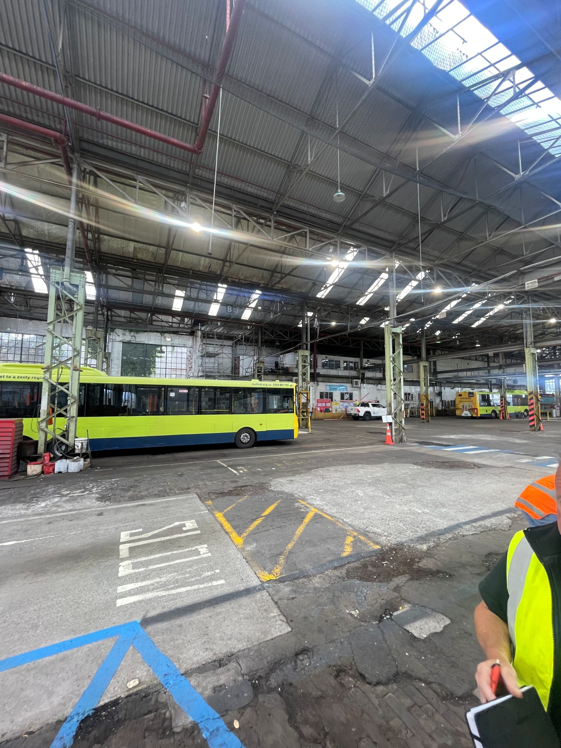 NZ Bus depot workshop roofing and operational area